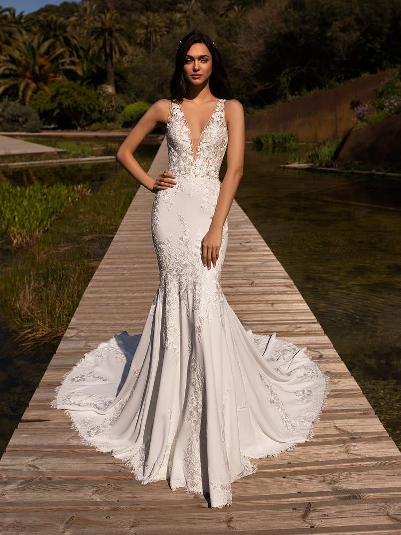 vestido de noiva meio sereia